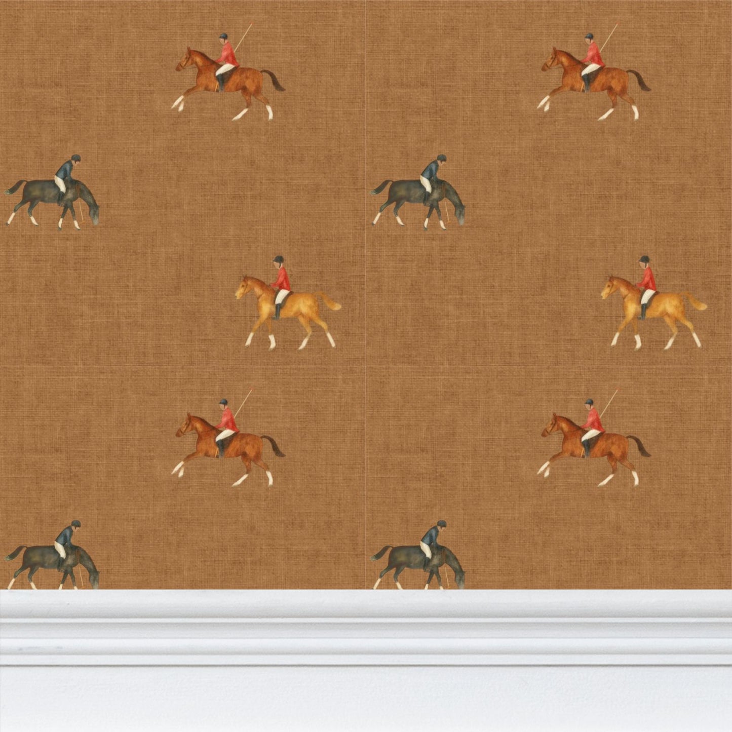 joueurs de polo maron