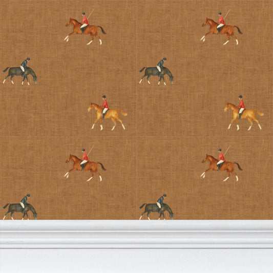 joueurs de polo maron