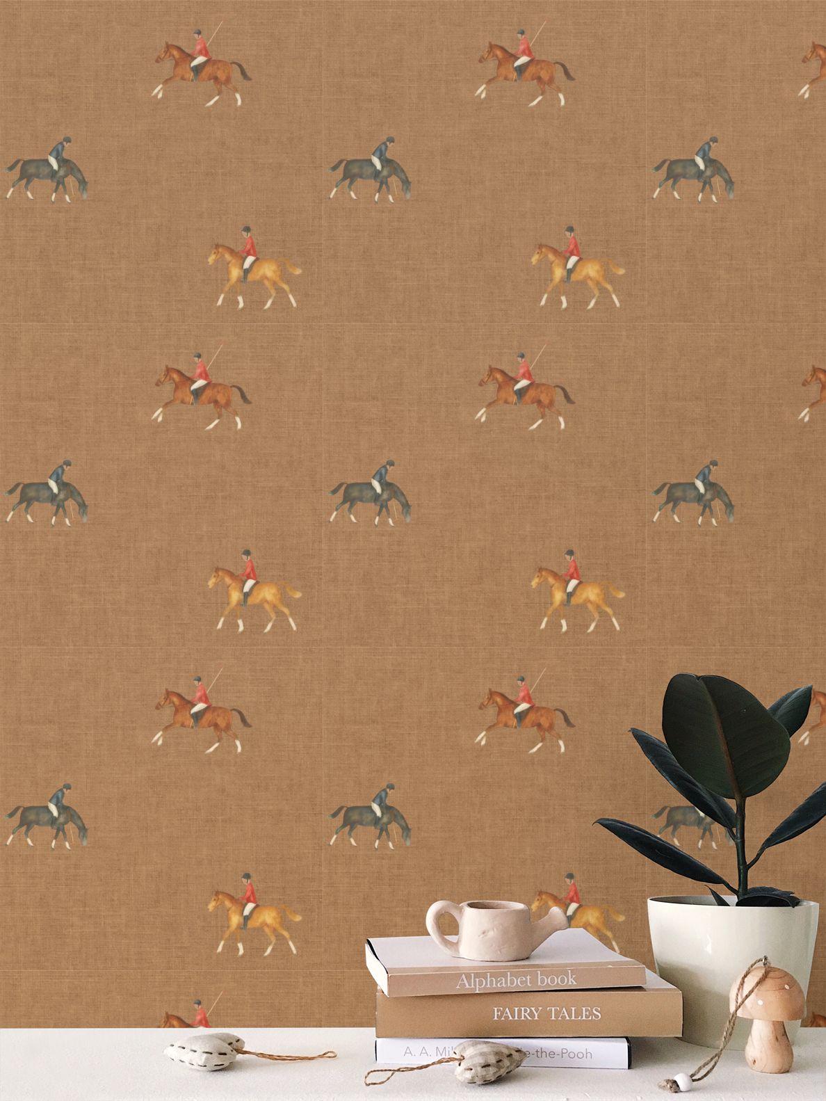 joueurs de polo maron