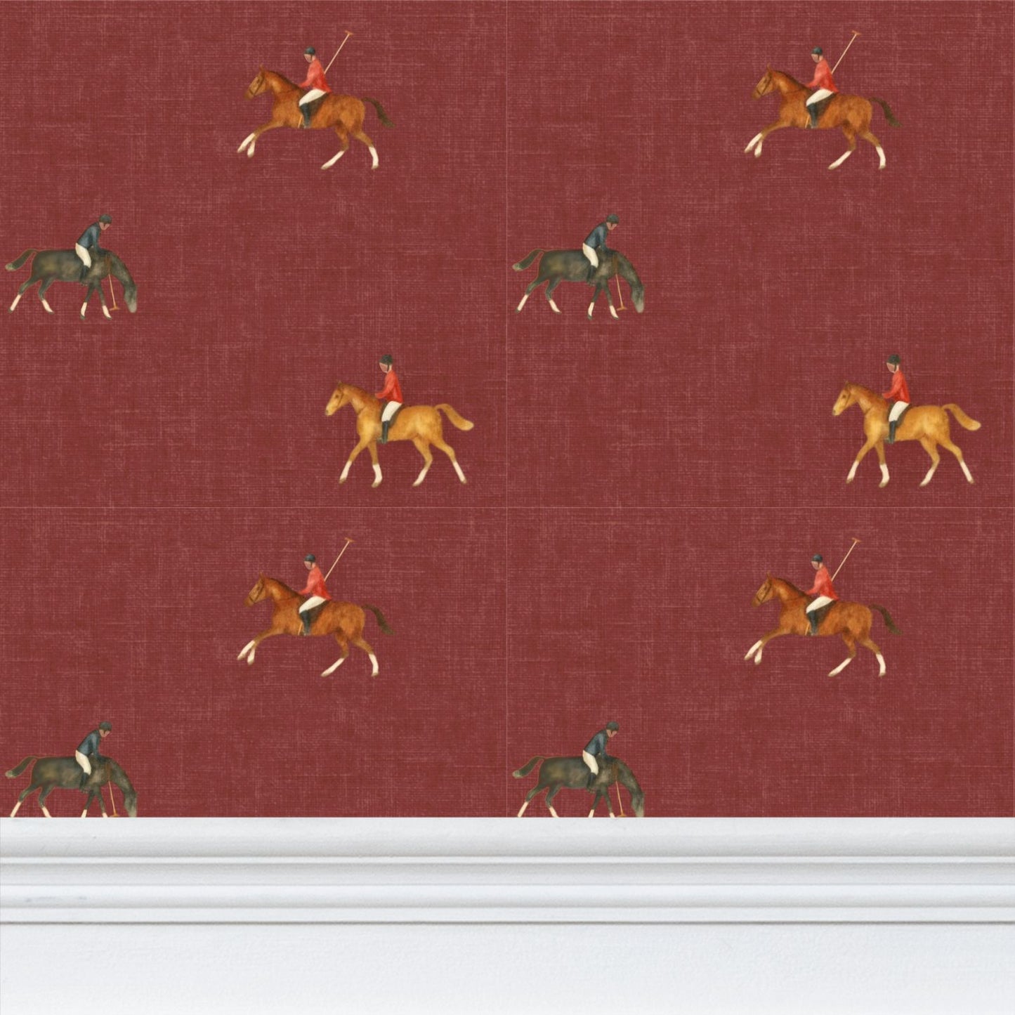 joueurs de polo rouge