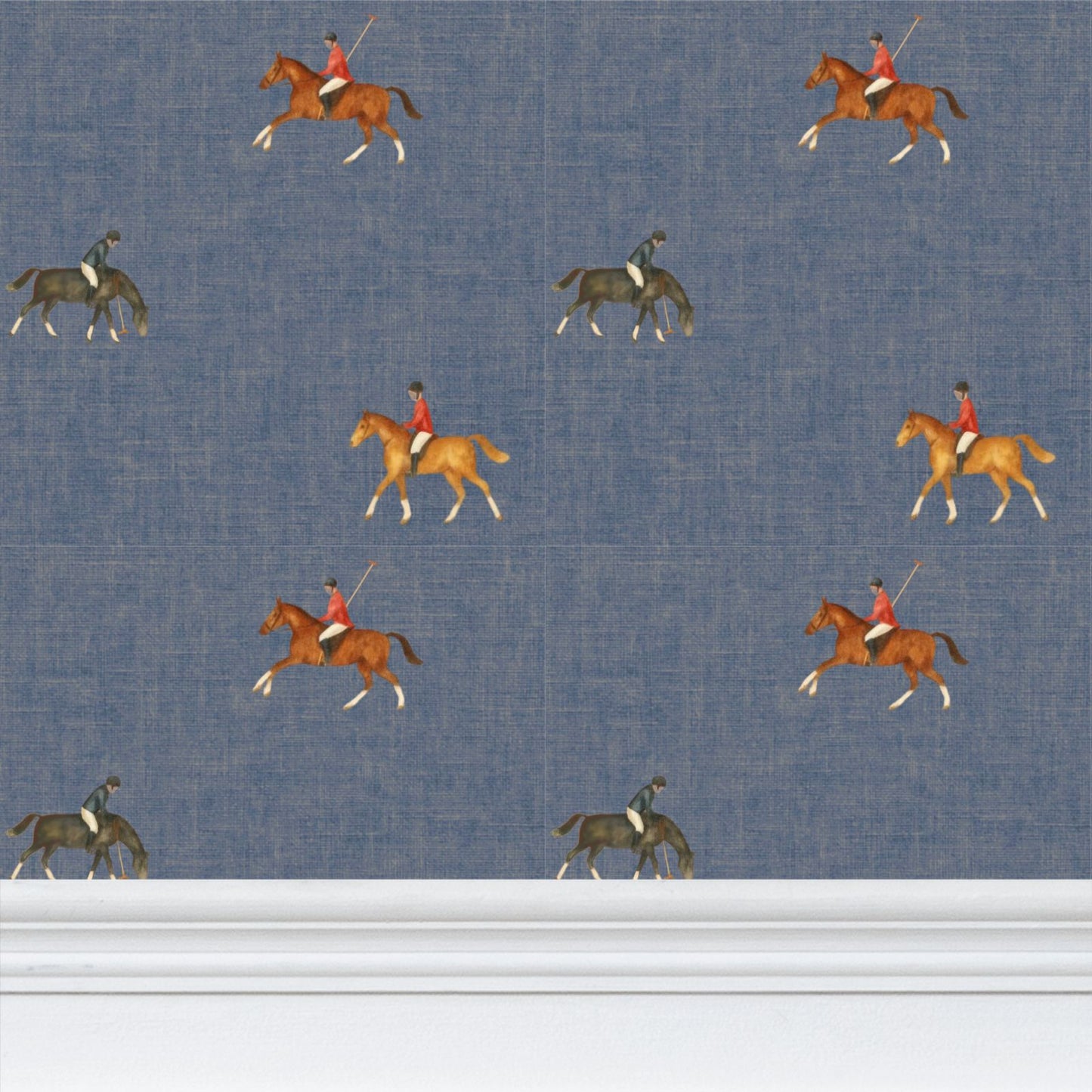 joueurs de polo bleu