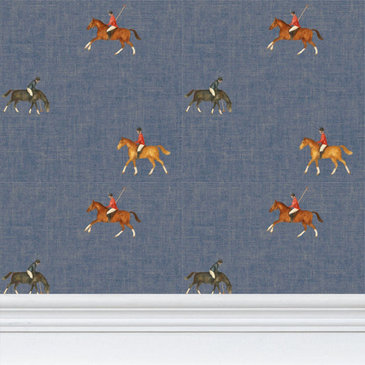 joueurs de polo bleu